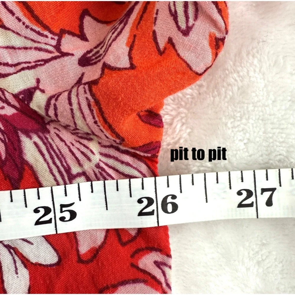 Old Navy Peasant Top Womens XXL TTG Orange Boho Cottagecore Romantic Floral Fall - Picture 7 of 8